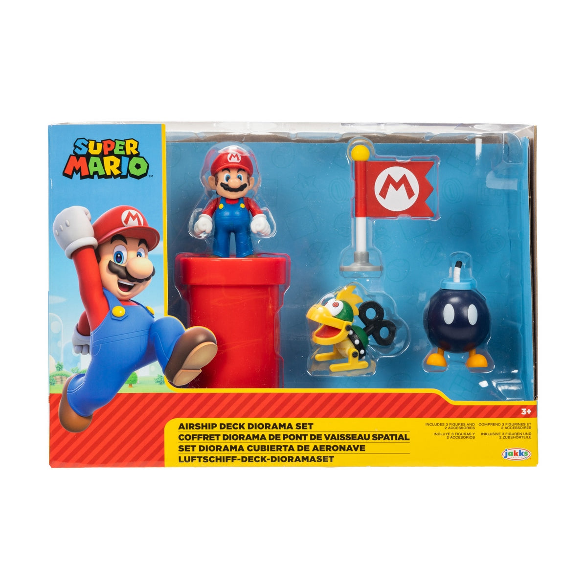 Playset Con Figura 6 Cm Bowser Airship Deck Super Mario De