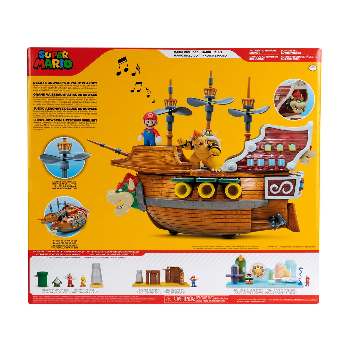 Playset Bowser Airship De Lujo Super Mario De Nintendo