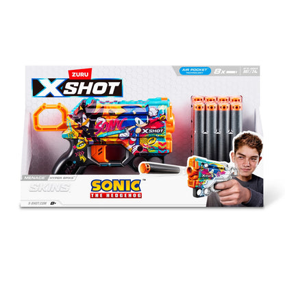 Lanza Dardos Skin Menace Sonic Con 8 Dardos X-Shot - Hyper Spike