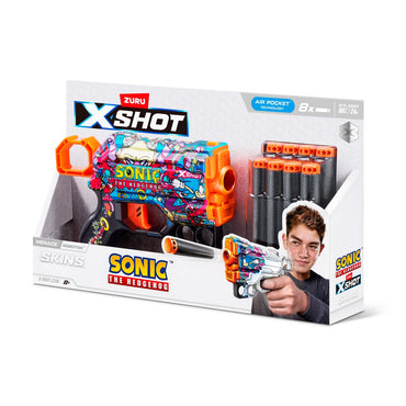 Lanza Dardos Skin Menace Sonic Con 8 Dardos X-Shot - Robotnik
