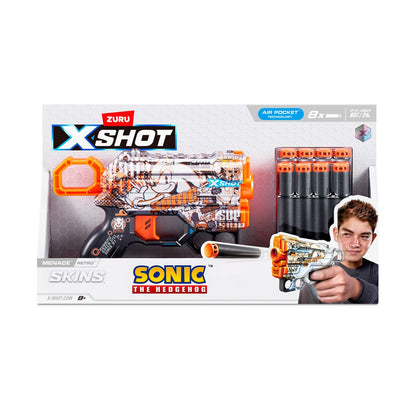 Lanza Dardos Skin Menace Sonic Con 8 Dardos X-Shot - Retro