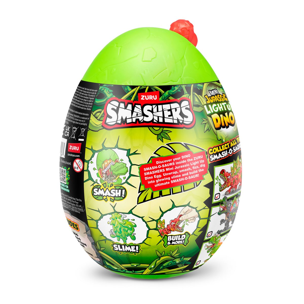 Mini Huevo Smashers Jurassic Con Luces - Rojo