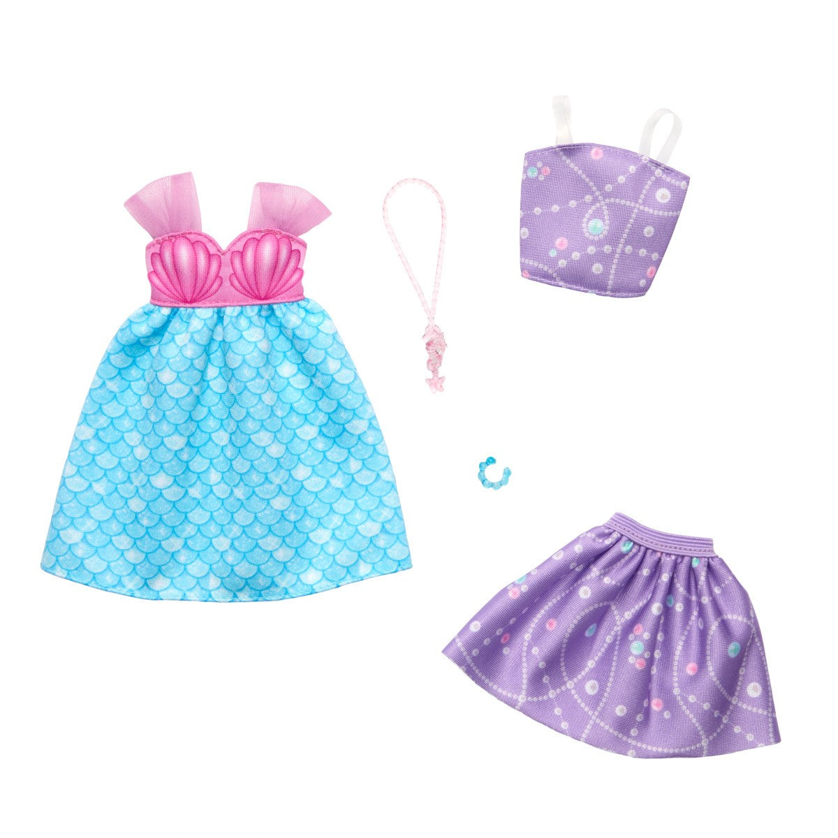 Barbie Accesorios Para Muñeca Paquete De 2 Looks - Conjunto Con Collar De Coral