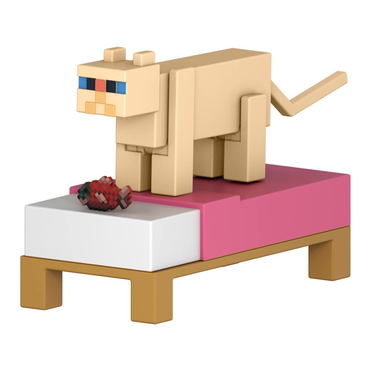 Minecraft Core Figura De 8Cm Con Crafting  Mattel - Gato Persa