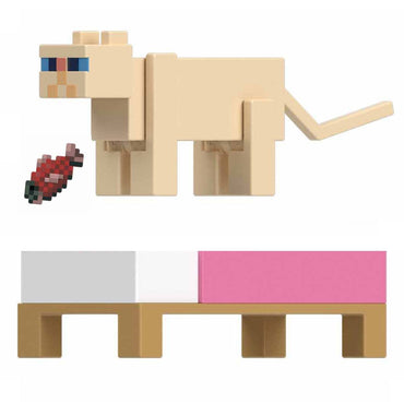 Minecraft Core Figura De 8Cm Con Crafting  Mattel - Gato Persa
