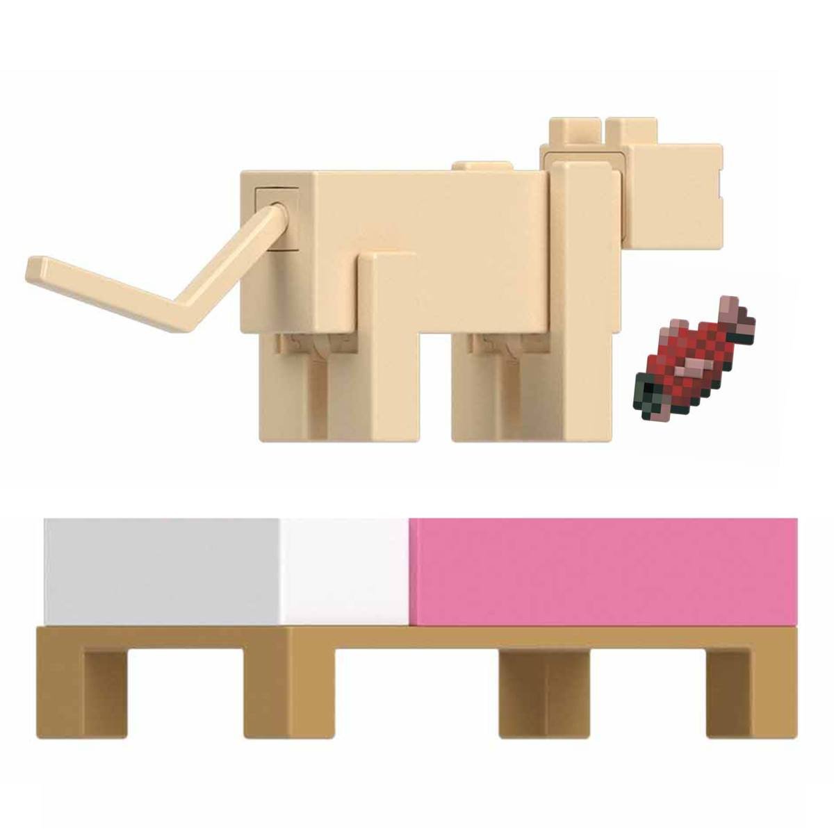 Minecraft Core Figura De 8Cm Con Crafting  Mattel - Gato Persa