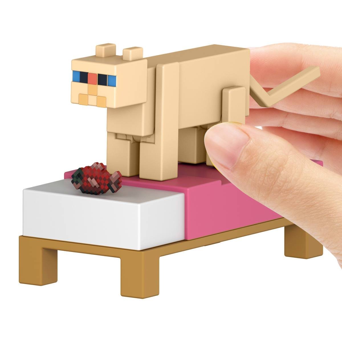 Minecraft Core Figura De 8Cm Con Crafting  Mattel - Gato Persa
