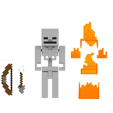 Minecraft Core Figura De 8Cm Con Crafting  Mattel - Esqueleto