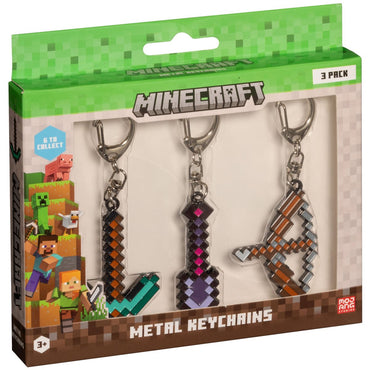 Pack De 3 Figuras Llavero Metalico Minecraft - Pala