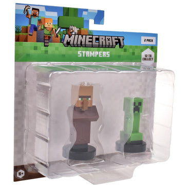Pack De 2 Figuras Timbre Minecraft - Aldeano