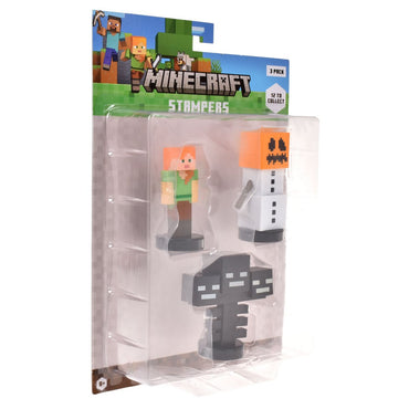 Pack De 3 Figuras Timbre Minecraft - Golem De Nieve
