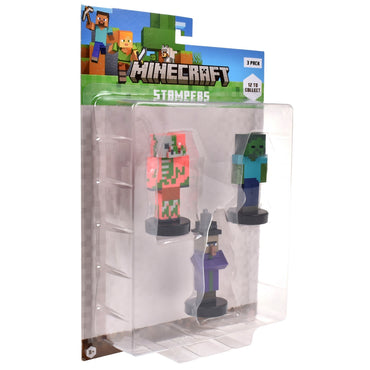 Pack De 3 Figuras Timbre Minecraft - Zombie