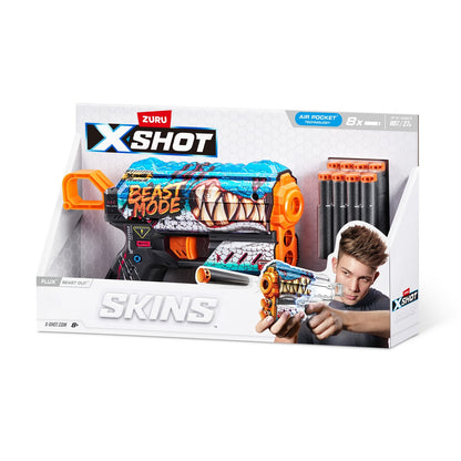 Lanza Dardos Flux Skins Con 8 Dardos X-shot - Beast Out