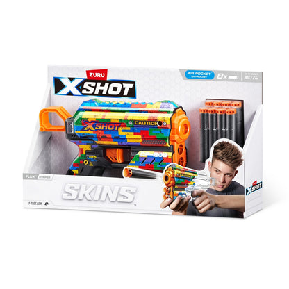 Lanza Dardos Flux Skins Con 8 Dardos X-shot - Striper