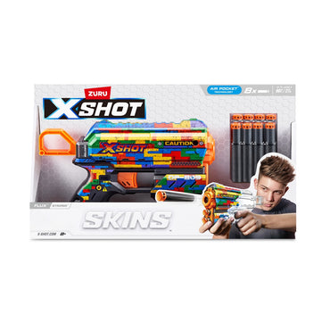 Lanza Dardos Flux Skins Con 8 Dardos X-shot - Striper