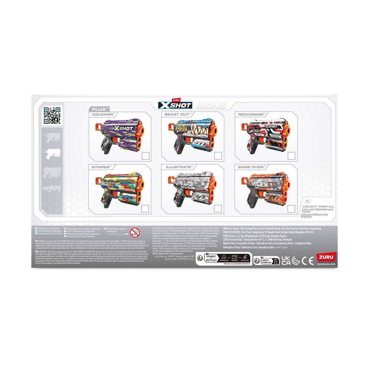 Lanza Dardos Flux Skins Con 8 Dardos X-shot - Striper