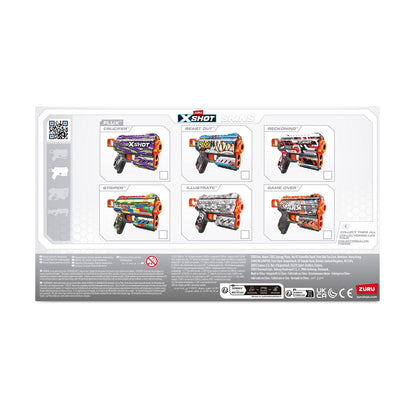 Lanza Dardos Flux Skins Con 8 Dardos X-shot - Striper