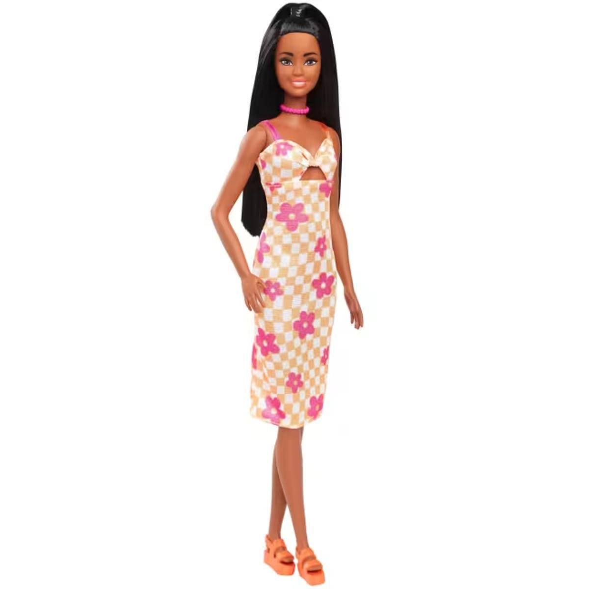 Barbie Fashionistas - Vestido Amarillo A Cuadros