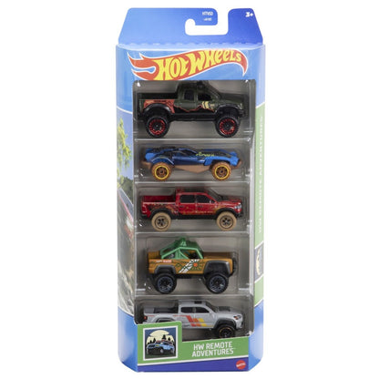 Pack 5 Autos Basicos Hotwheels - Hw Remote Adventures