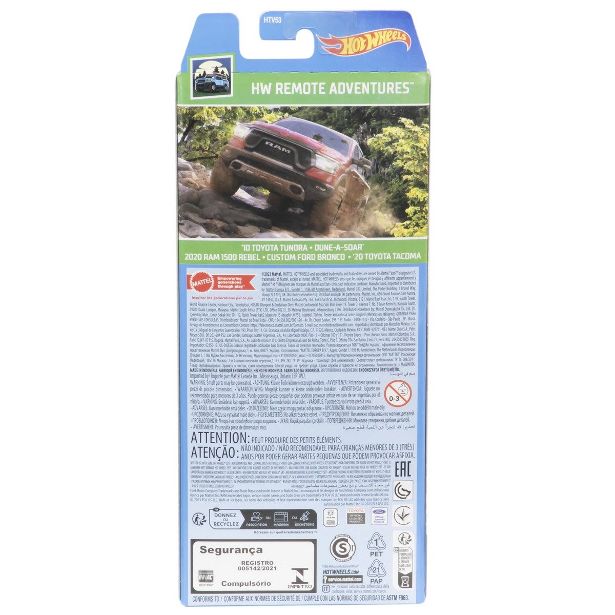 Pack 5 Autos Basicos Hotwheels - Hw Remote Adventures