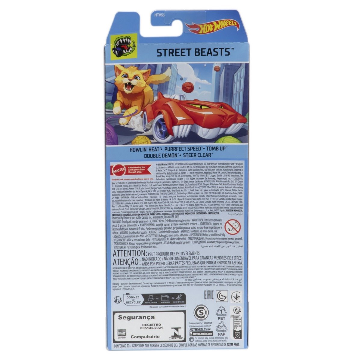 Pack 5 Autos Basicos Hotwheels - Street Beasts