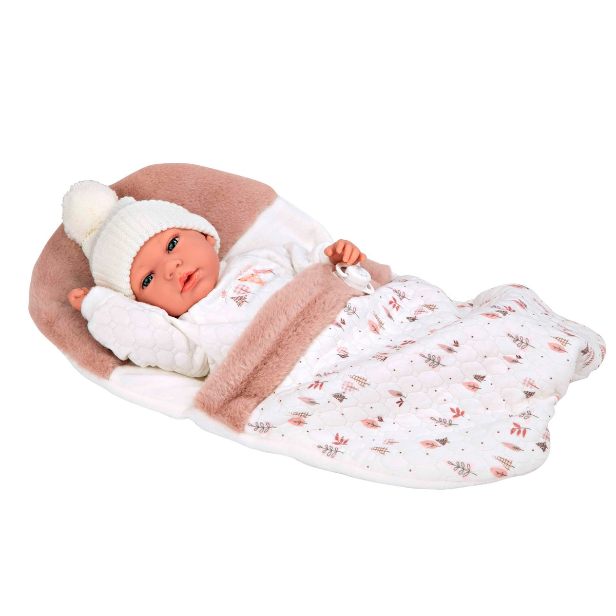 Muñeco De Peso Elegance Andie Rosa C/Saco De Dormir 40 Cm Arias