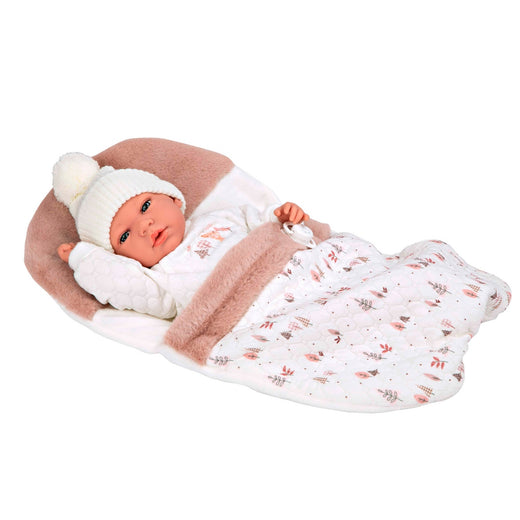 Muñeco De Peso Elegance Andie Rosa Con Saco De Dormir 40 Cm Arias