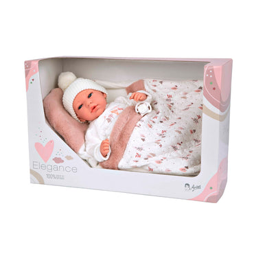 Muñeco De Peso Elegance Andie Rosa C/Saco De Dormir 40 Cm Arias