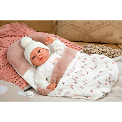 Muñeco De Peso Elegance Andie Rosa C/Saco De Dormir 40 Cm Arias