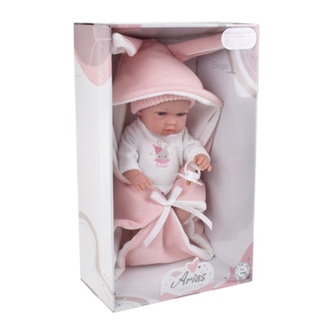 Muñeca Elegance Natal Rosa Con Saco De Dormir 30 Cm Arias