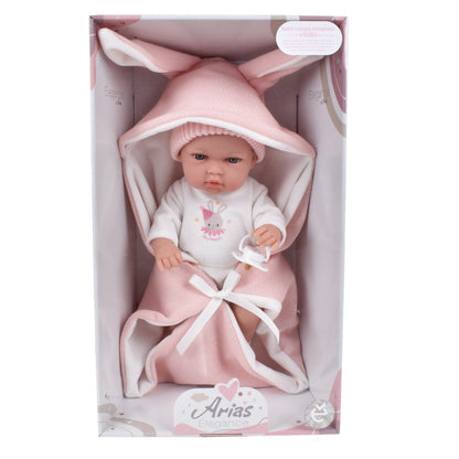 Muñeca Elegance Natal Rosa Con Saco De Dormir 30 Cm Arias