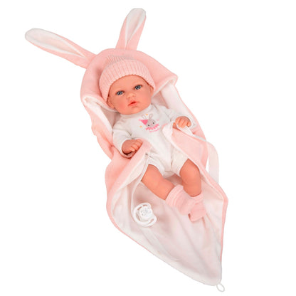 Muñeca Elegance Natal Rosa Con Saco De Dormir 30 Cm Arias