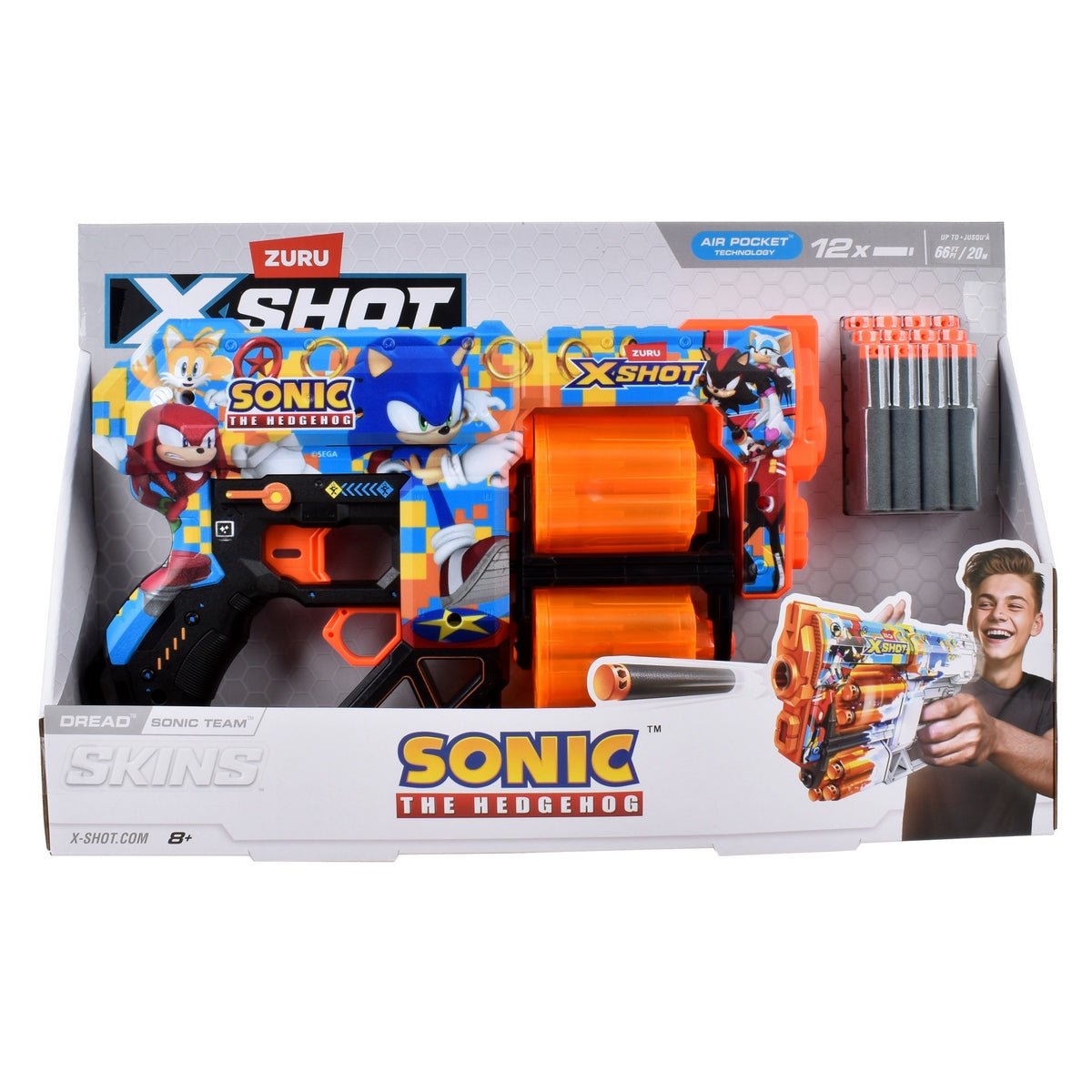 Lanzador Skin Sonic con 12 Dardos X Shot Sonic Team