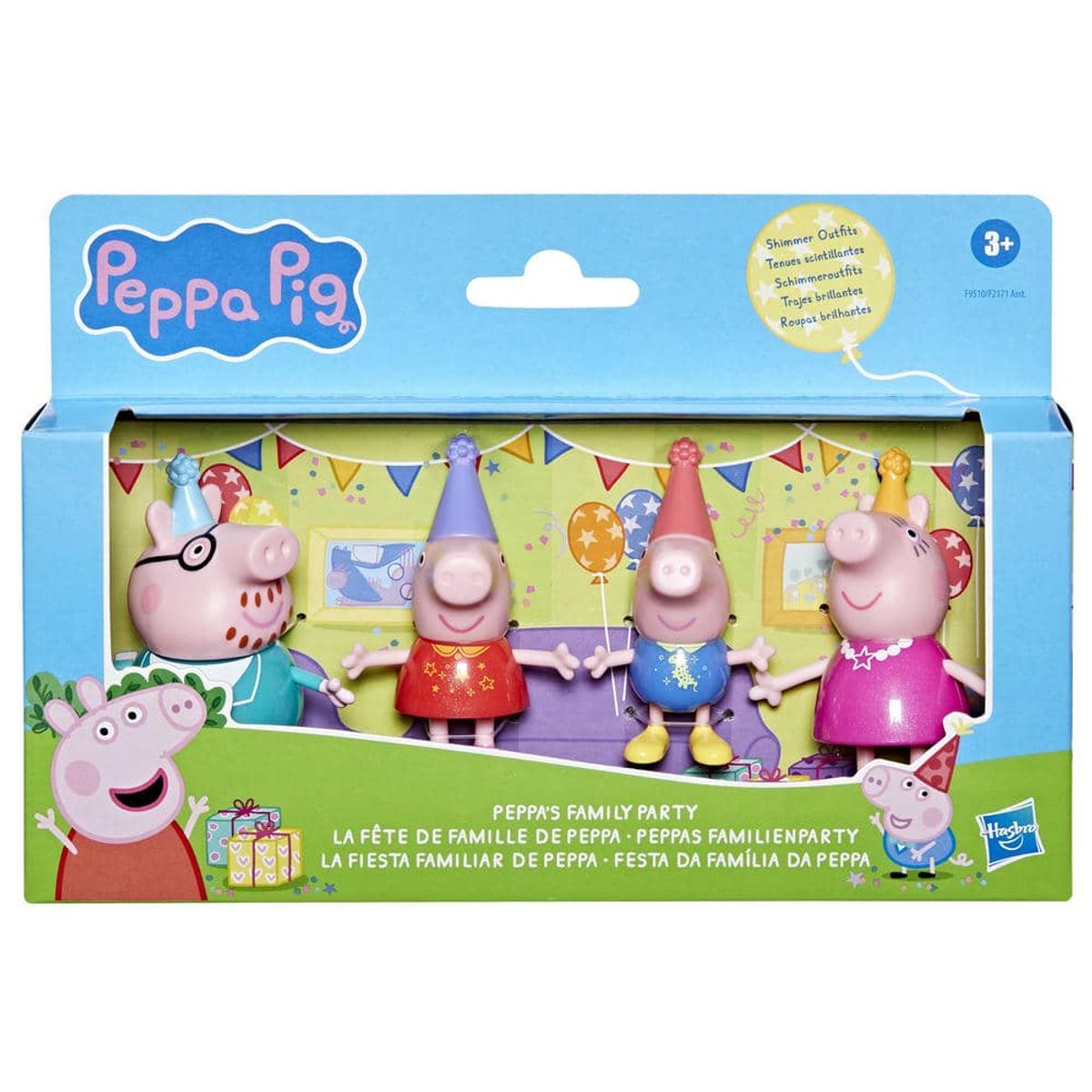 Peppa Pig Set De 4 Figuras - La Fiesta Familiar De Peppa