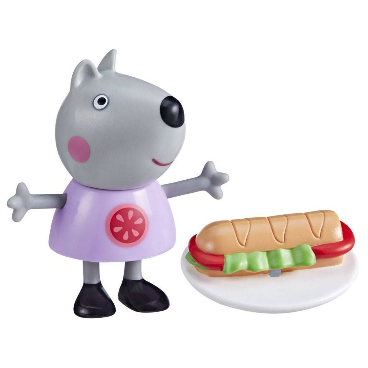 Figura Peppa Pig Amigos Divertidos - Wendy Wolf Y Su Sandwich