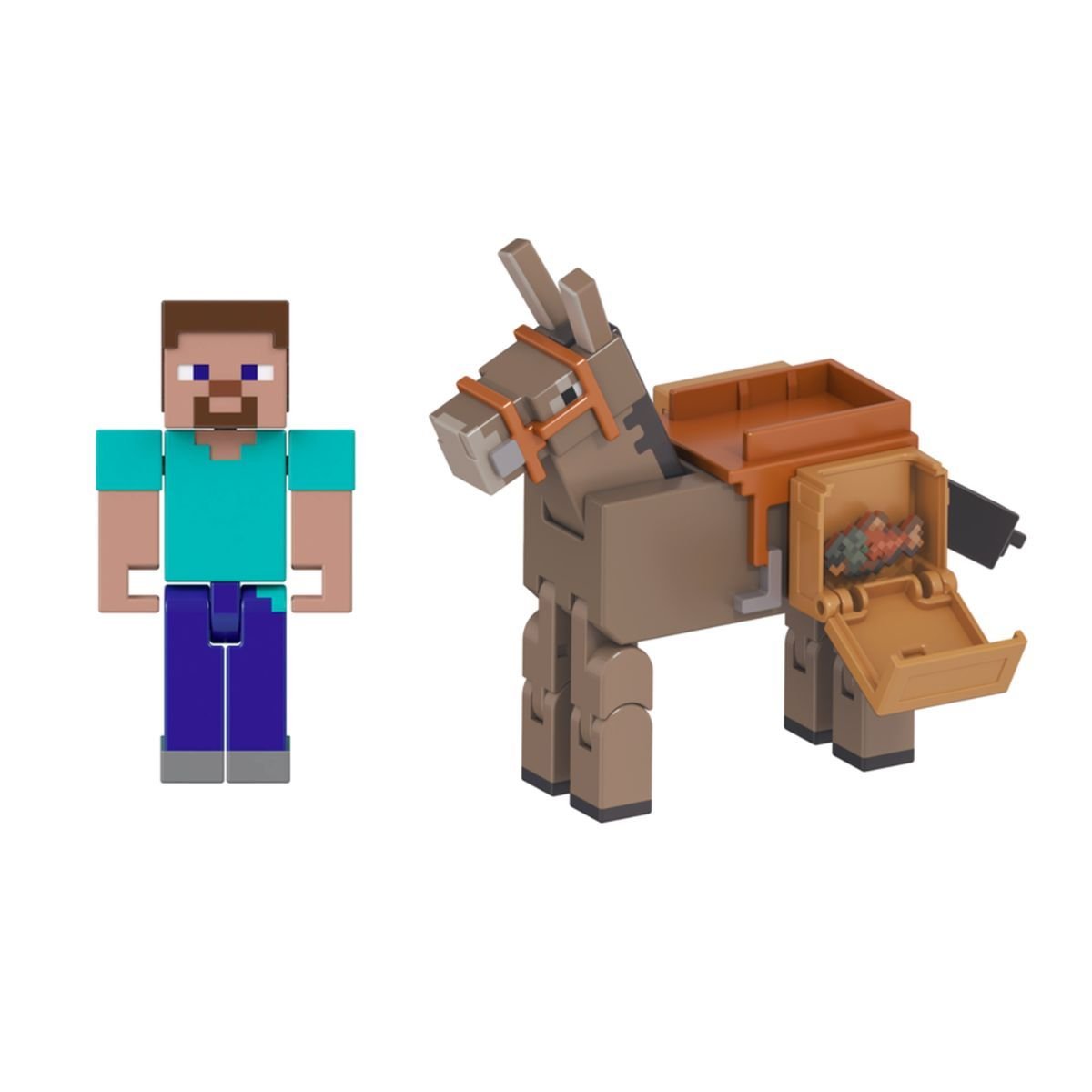 Minecraft Core Figura De 8Cm Con Crafting 2-Pack - Steve Y Burro