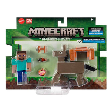 Minecraft Core Figura De 8Cm Con Crafting 2-Pack - Steve Y Burro