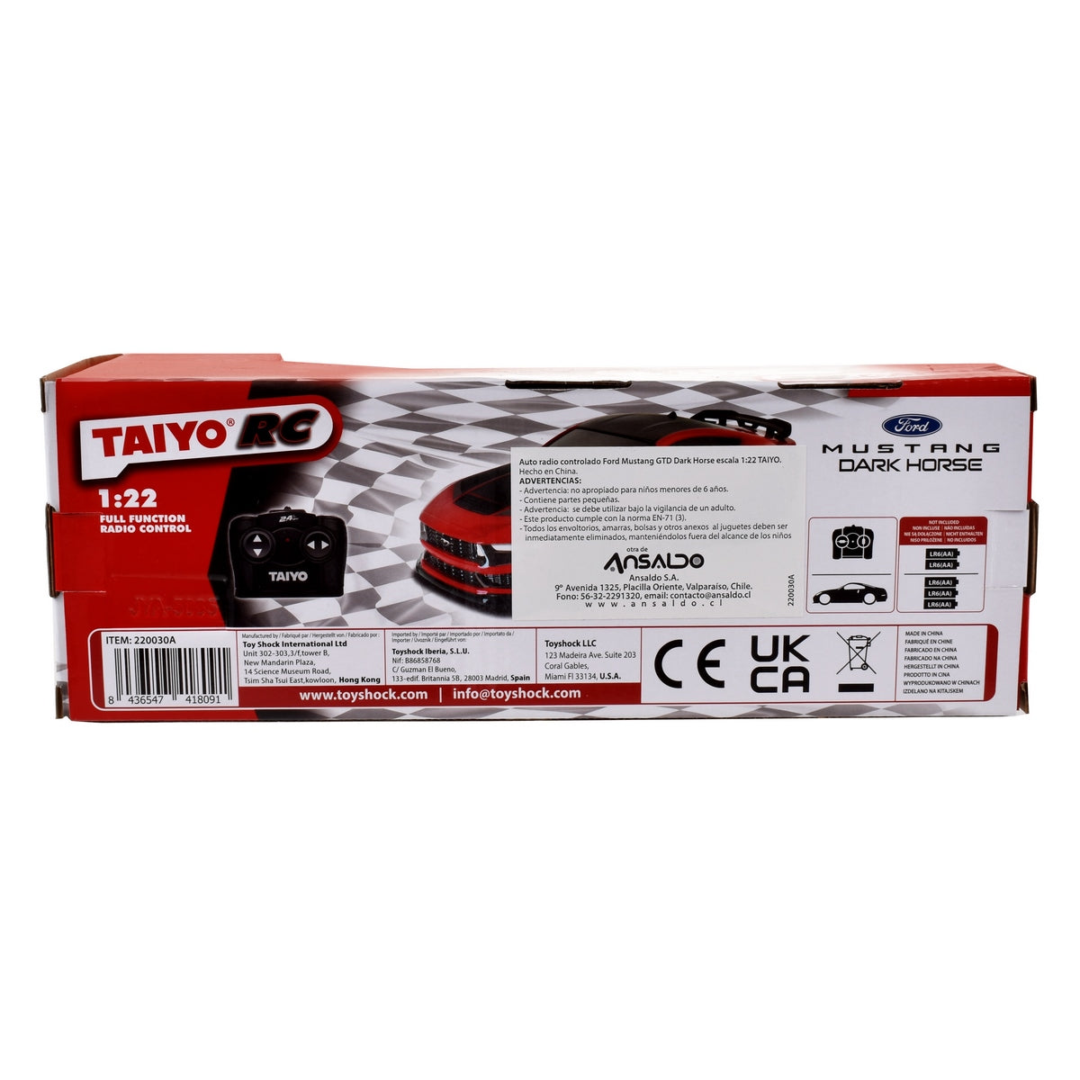 Auto Radio Controlado Ford Mustang Gtd Dark Horse Escala 1:22 Taiyo