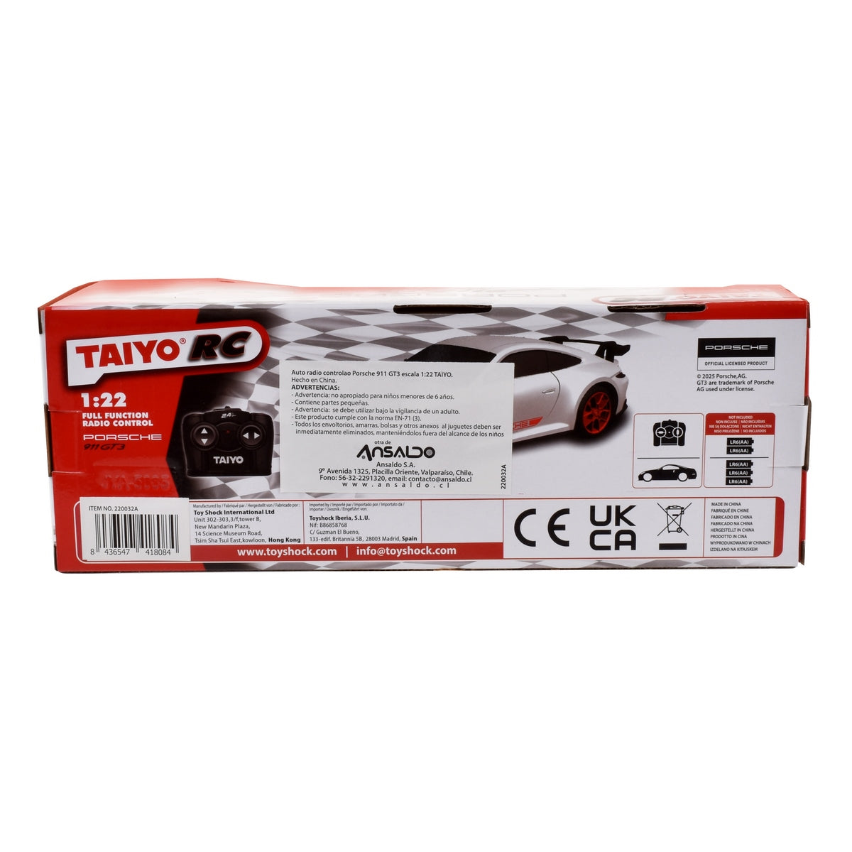 Auto Radio Controlado Porsche 911 Gt3 Escala 1:22 Taiyo