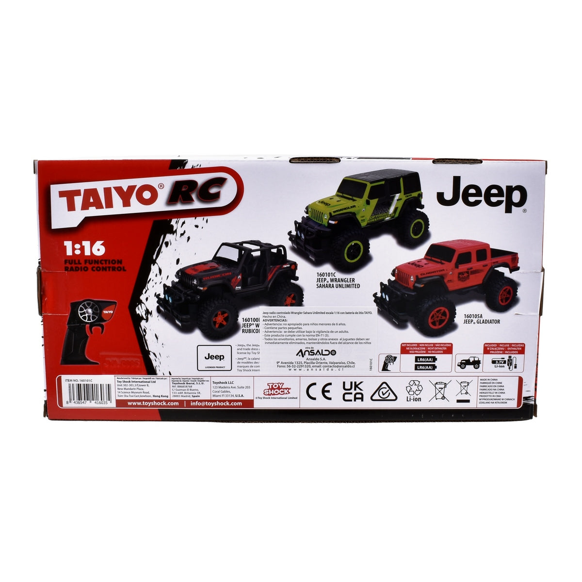 Jeep Radio Controlado Wrangler Sahara Unlimited Escala 1:16 Con  Bateria Litio Taiyo