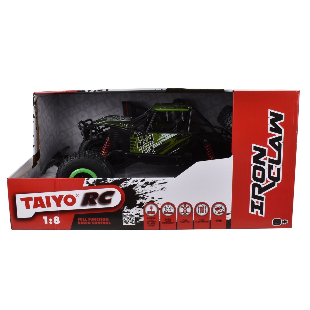 Buggy Radio Controlado Iron Claw 4Wd Escala 1:8 Con Batería Litio Taiyo Verde