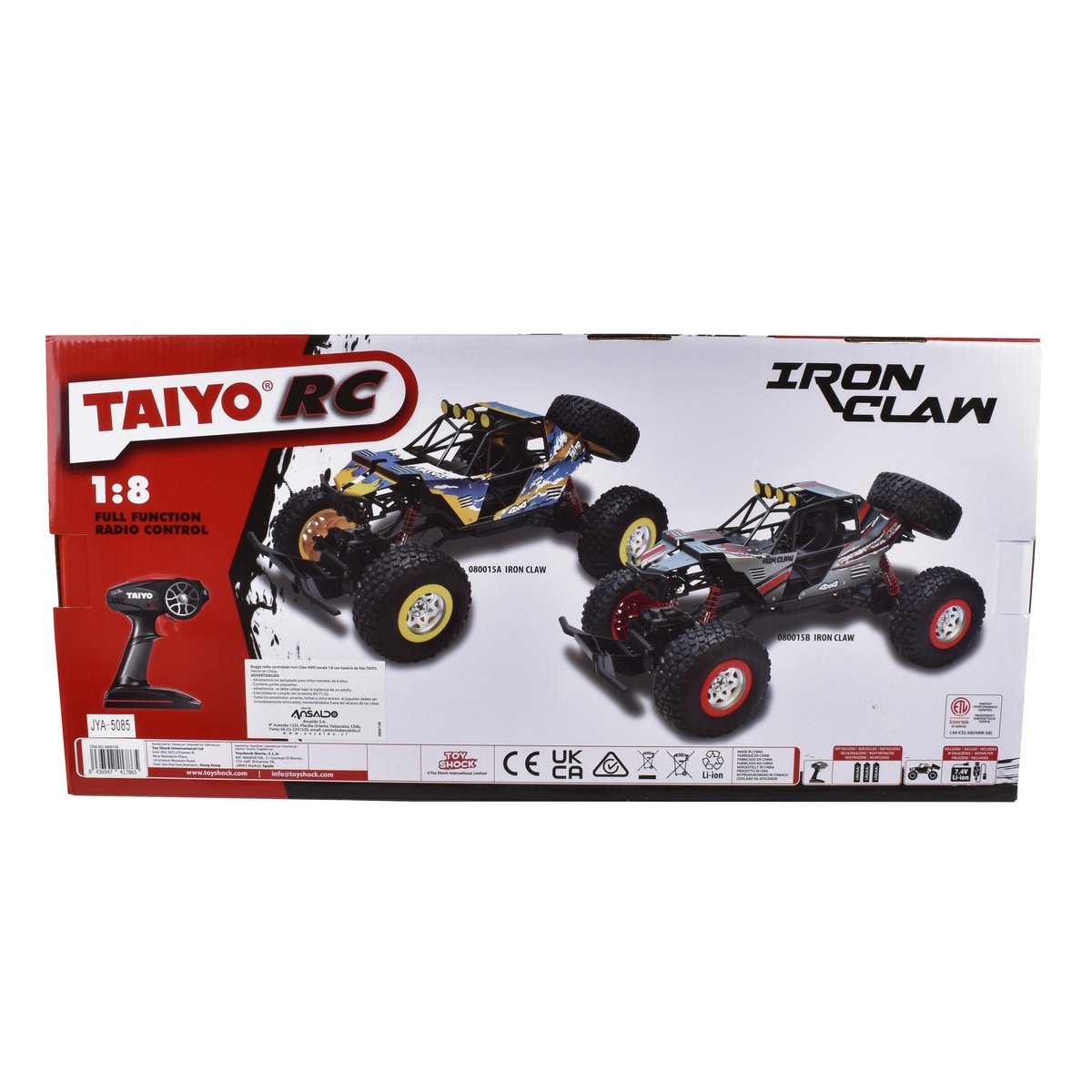 Buggy Radio Controlado Iron Claw 4Wd Escala 1:8 Con Batería Litio Taiyo Rojo