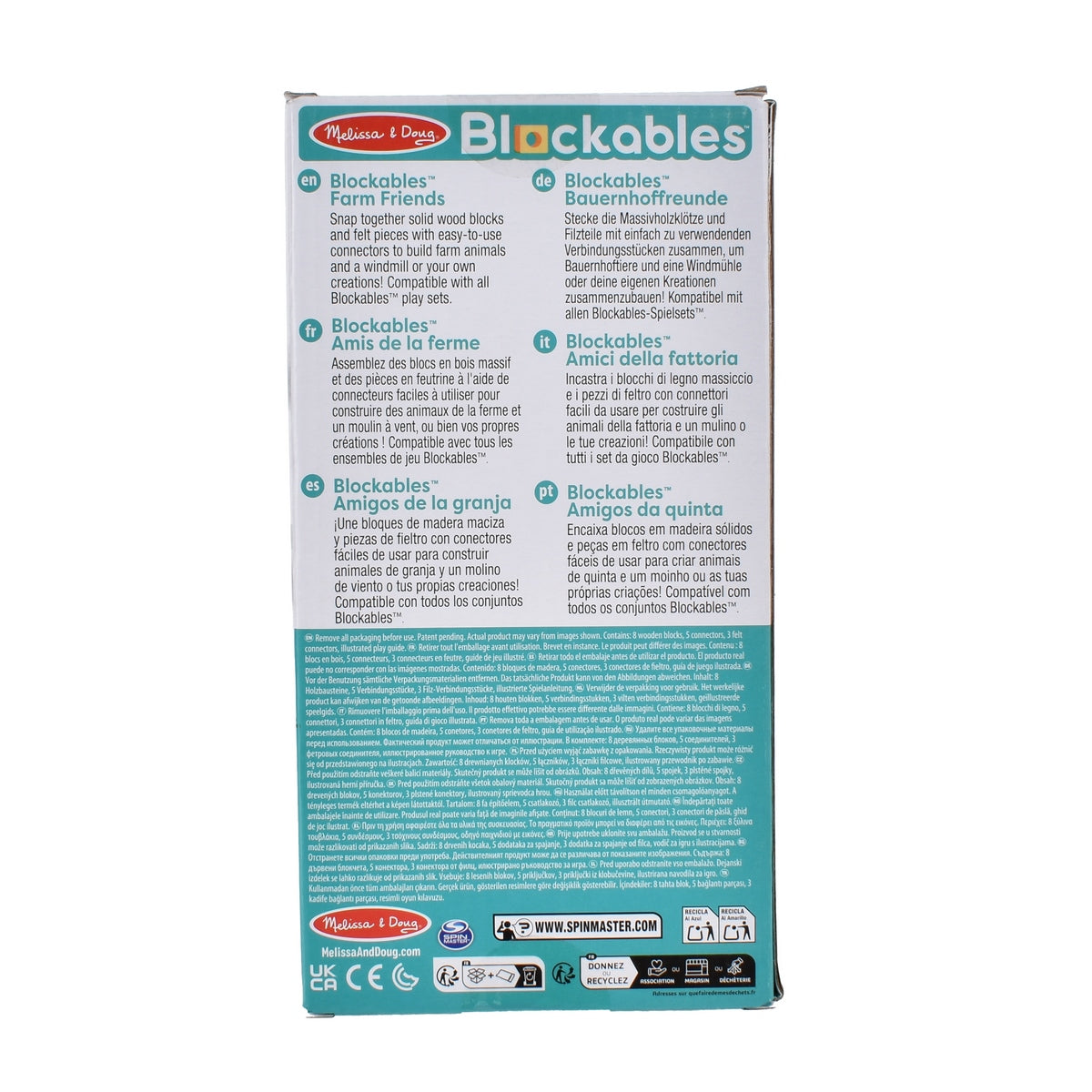 Set De Bloques Animales De La Granja   Melissa And Doug