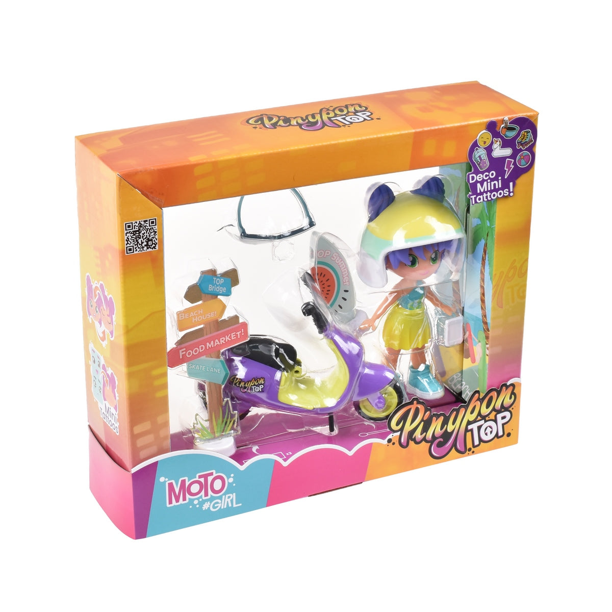 Muñeca 11 cm y Moto Pinypon Top