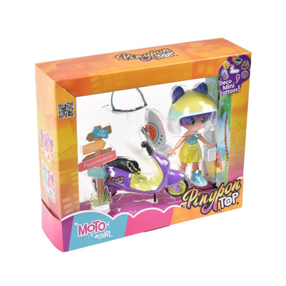 Muñeca 11 cm y Moto Pinypon Top