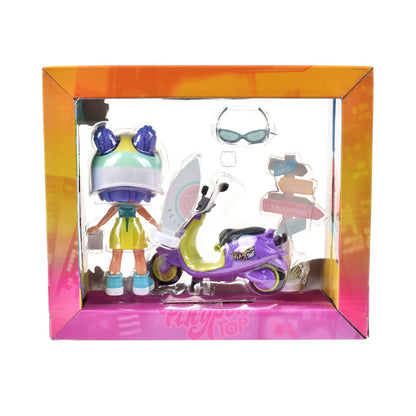 Muñeca 11 cm y Moto Pinypon Top