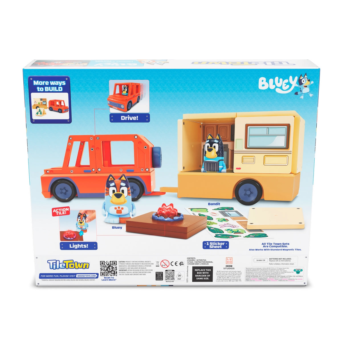 Bloques Construccion Magneticos Bluey Camper Tile Town