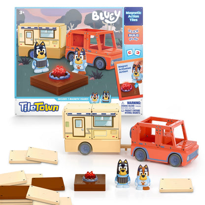 Bloques Construccion Magneticos Bluey Camper Tile Town