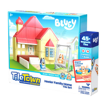 Bloques Construccion Magneticos Bluey Casa Familia Heeler Tile Town
