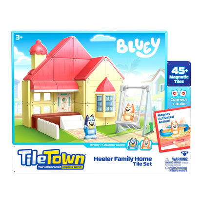 Bloques Construccion Magneticos Bluey Casa Familia Heeler Tile Town